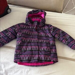 Kids Pink Hooded Ski Jacket